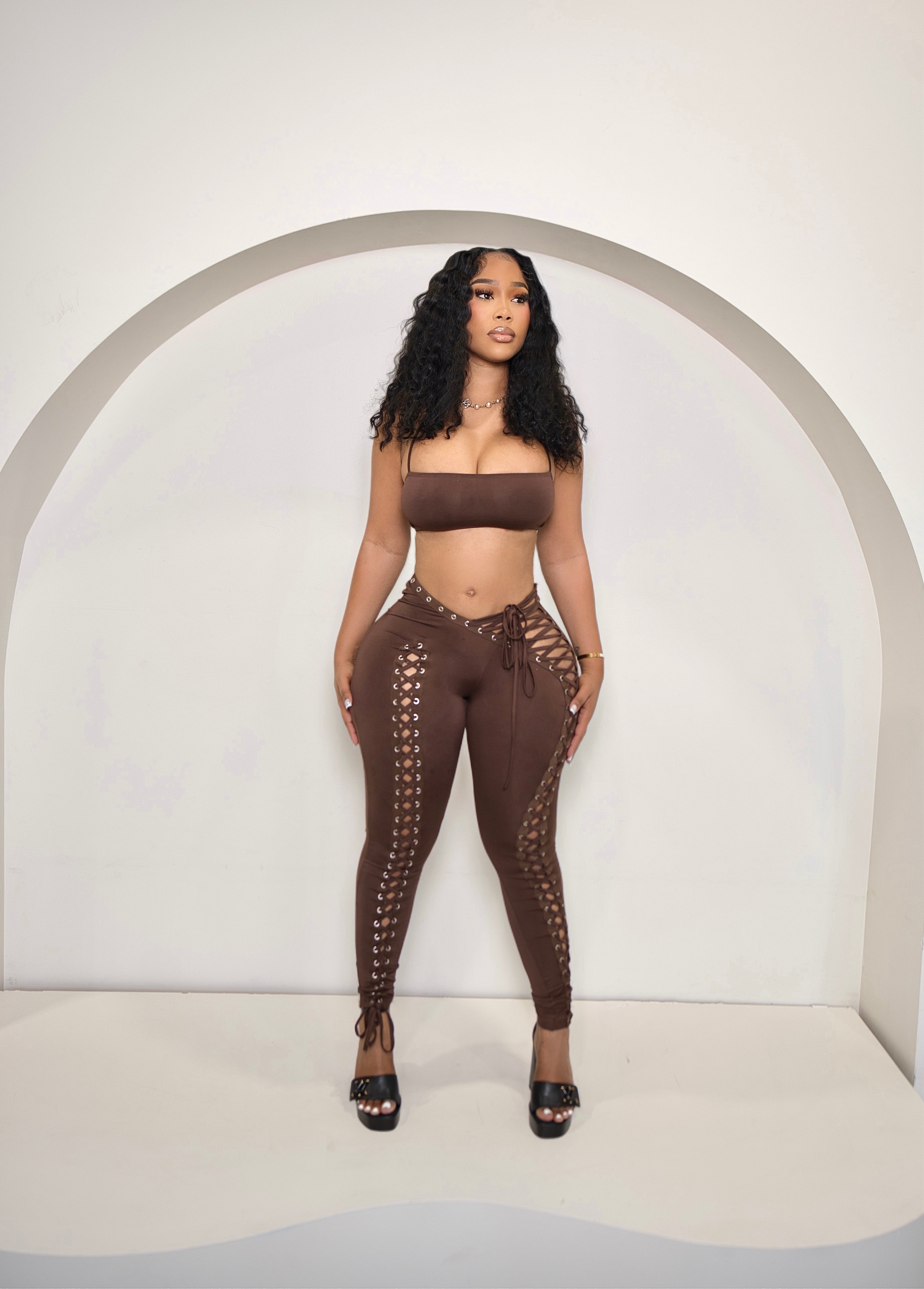 Lace Me Up Set – Chocolate Brown