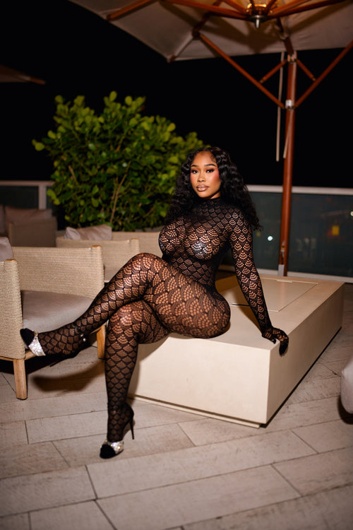 Black Lace Catsuit