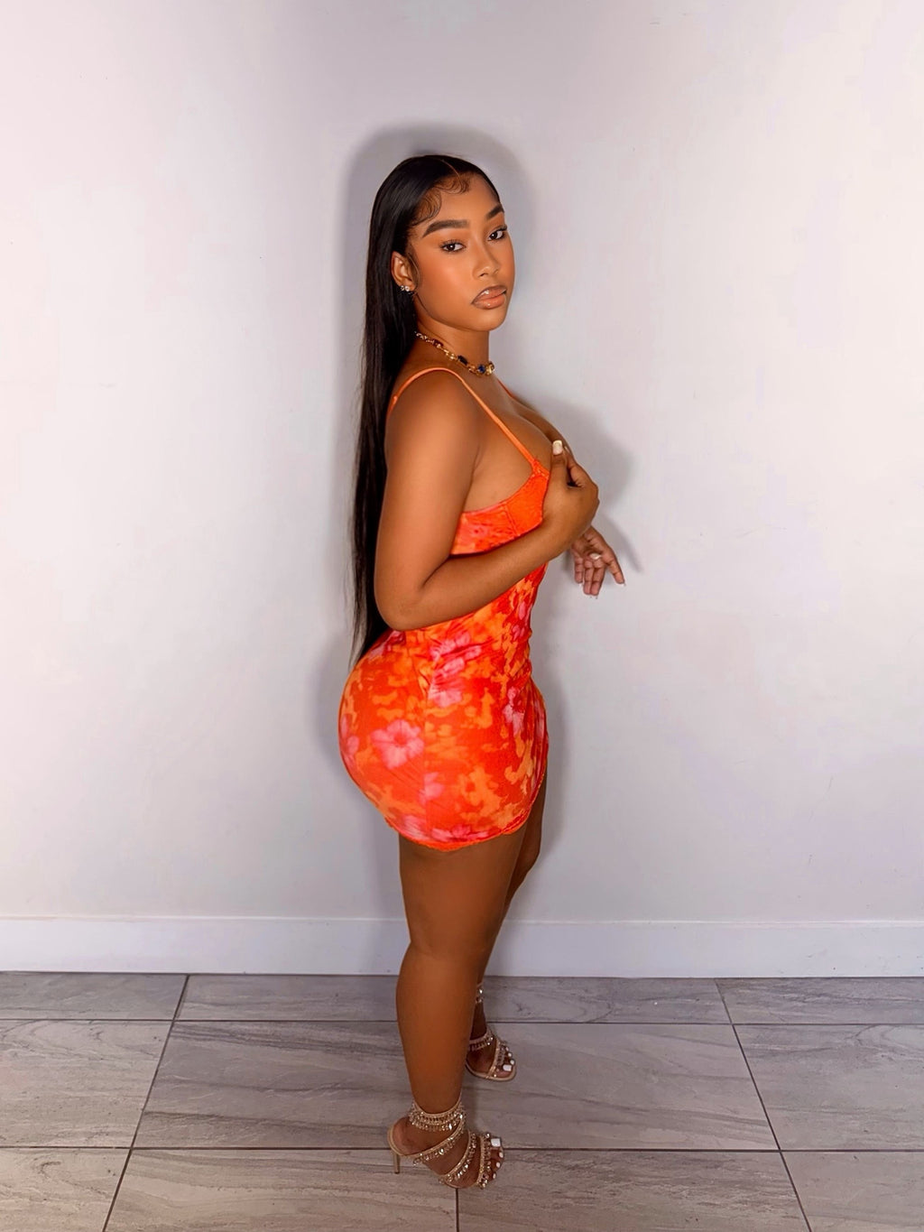 Flame Floral Mini Dress