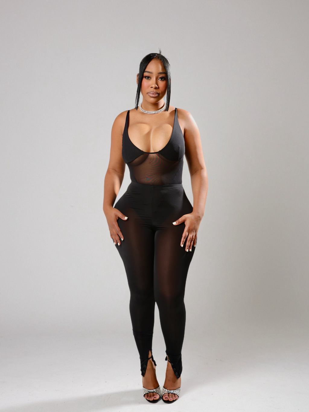Noir Mesh Bodysuit Set