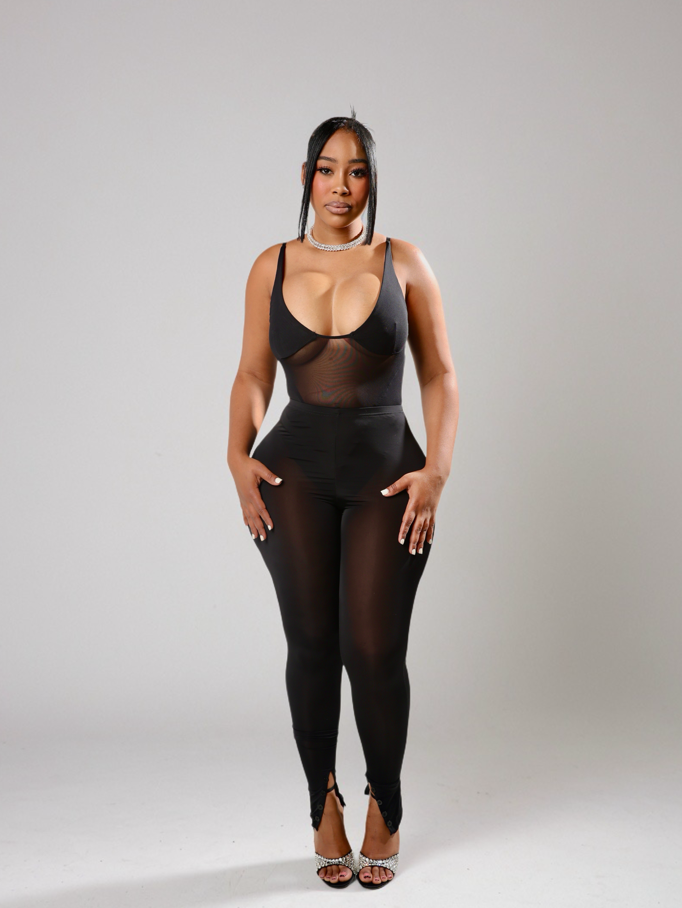 Noir Mesh Bodysuit Set